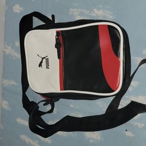 Puma Black, White & Red Men’s Messenger Crossbody Bag